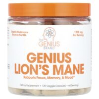 ежовик гребенчатый Genius, 120 растительных капсул (600 мг в 1 капсуле) — The Genius Brand