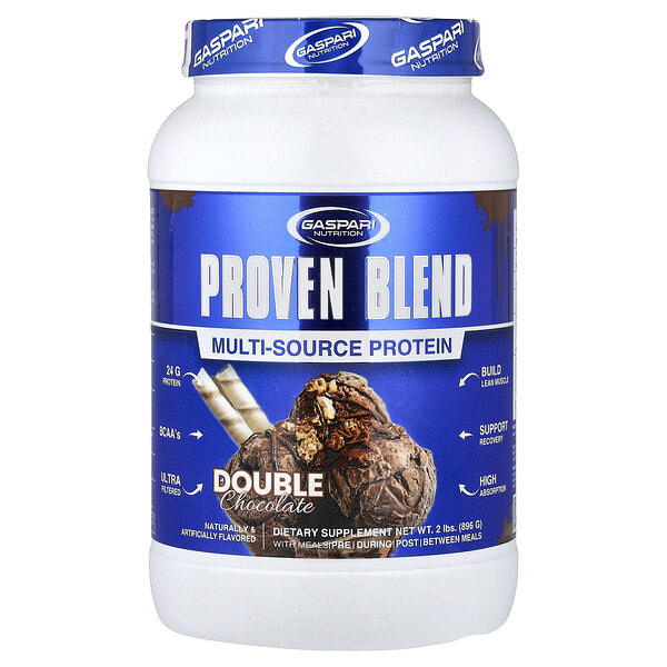 gsn00122_v_8.jpg Proven Blend, смесь протеинов из разных источников, со вкусом двойного шоколада, 896 г (2 фунта) — Gaspari Nutrition