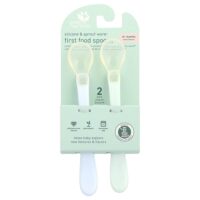 Silicone & Sprout Ware®, First Food Spoons, от 6 месяцев, Light Ealight, 2 упаковки — Green Sprouts