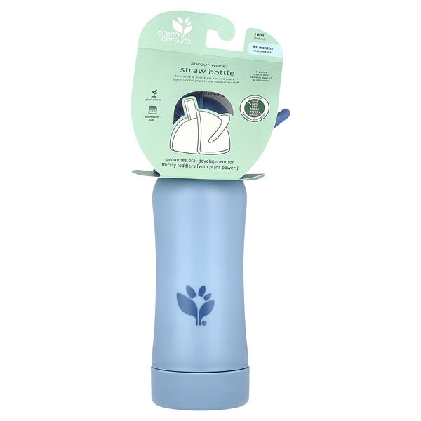 gsp20202_v_9.jpg Sprout Ware®, Straw Bottle, 9+ Months, Blueberry, 10 oz (295 ml) — Green Sprouts