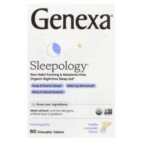 Sleepology, органическое средство для сна, ваниль и лаванда, 60 жевательных таблеток — Genexa