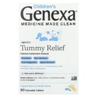 Kid's Tummy Relief, для детей от 2 лет, органические ягоды и ваниль, 30 жевательных таблеток — Genexa