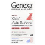Kids 'Pain & Fever, Ages 2-11, Grape, 80 мг, 24 жевательные таблетки — Genexa