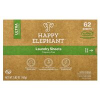 Белье для стирки, без отдушек, 62 листа, 165 г (5,82 унции) — Happy Elephant