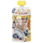 Happy Tot®, Super Morning, для детей от 2 лет, органические бананы, голубика, йогурт, овес и чиа, 113 г (4 унции) — Happy Family Organics