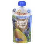 Happy Tot®, клетчатка и протеин, для детей от 2 лет, органические груши, голубика и шпинат, 113 г (4 унции) — Happy Family Organics