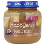 Happy Baby®, груши и чернослив, для детей от 6 месяцев, 113 г (4 унции) — Happy Family Organics
