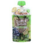 Happy Tot®, Super Bellies™, для детей от 2 лет, органические бананы, голубика и шпинат, 113 г (4 унции) — Happy Family Organics