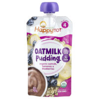Happy Tot®, овсяный пудинг, для детей от 2 лет, органическое овсяное молоко, бананы и голубика, 113 г (4 унции) — Happy Family Organics