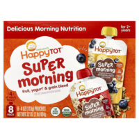 Happy Tot®, Super Morning, смесь фруктов, йогурта и злаков, для детей от 2 лет, ассорти вкусов, 8 упаковок по 113 г (4 унции) — Happy Family Organics