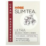 Ultra Slim чай, -малина, без кофеина 24 травяных чайных пакетиков, 1.69 унции (48 г) — Hobe Labs