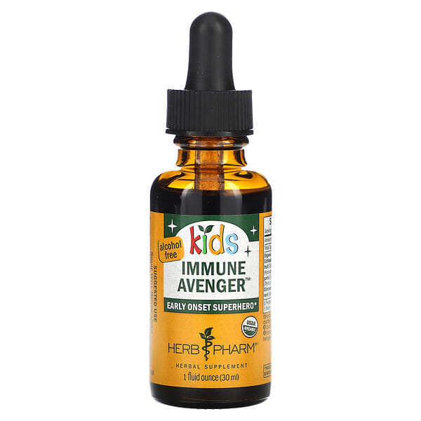 hbp00308_v_11.jpg Immune Avenger, для детей, без спирта, 30 мл (1 жидк. унция) — Herb Pharm