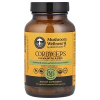 Mushroom Wellness™, кордицепс, смесь с рейши, 90 вегетарианских капсул — Herb Pharm