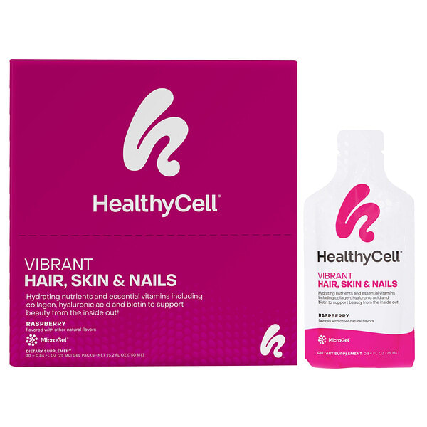 hcl41570_v_20.jpg Vibrant Hair, Skin & Nails, малиновый, 30 гелевых пакетиков по 25 мл (0,84 жидк. Унции) — HealthyCell
