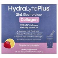 VERISOL®, коллаген, со вкусом клубничного лимонада, 30 пакетиков по 9,7 г (0,34 унции) — Hydralyte