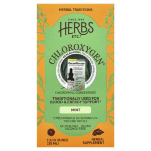ChlorOxygen®, концентрат хлорофилла, без спирта, мята, 30 мл (1 жидк. Унция) — Herbs Etc.