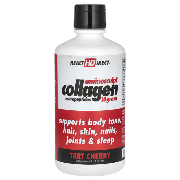 hed00216_v_43.jpg Health Direct, AminoSculpt® Collagen Micropeptides, вишня, 18 г, 887 мл (30 жидк. Унций)