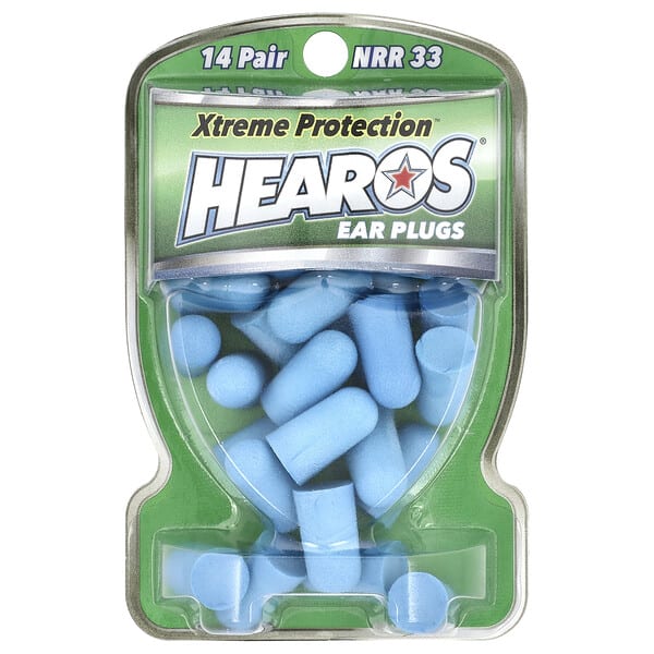 hes05826_v_2.jpg Hearos, Беруши Xtreme Protection™, синие, NRR 33, 14 пар