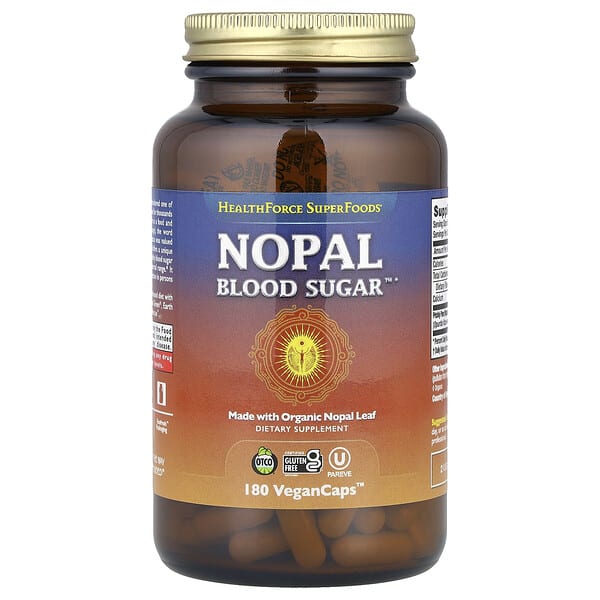 hfc00042_v_50.jpg Nopal Blood Sugar™, 180 веганских капсул™ (500 мг на капсулу) — HealthForce Superfoods