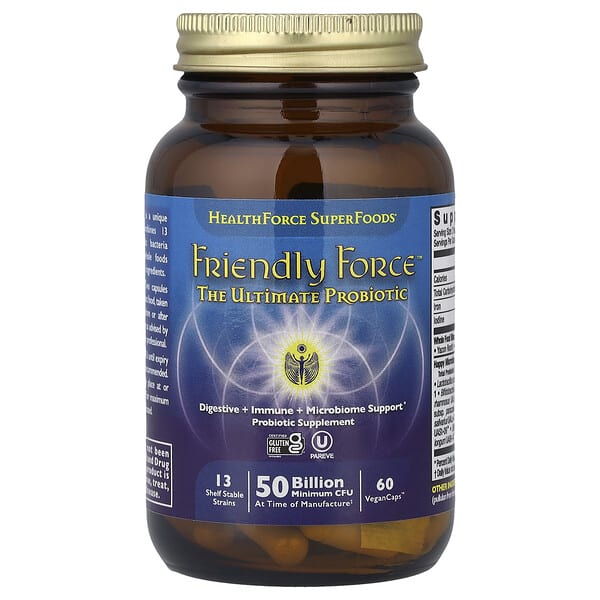 hfc00416_v_24.jpg Friendly Force™, Ultimate Probiotic, 60 VeganCaps™ — HealthForce Superfoods