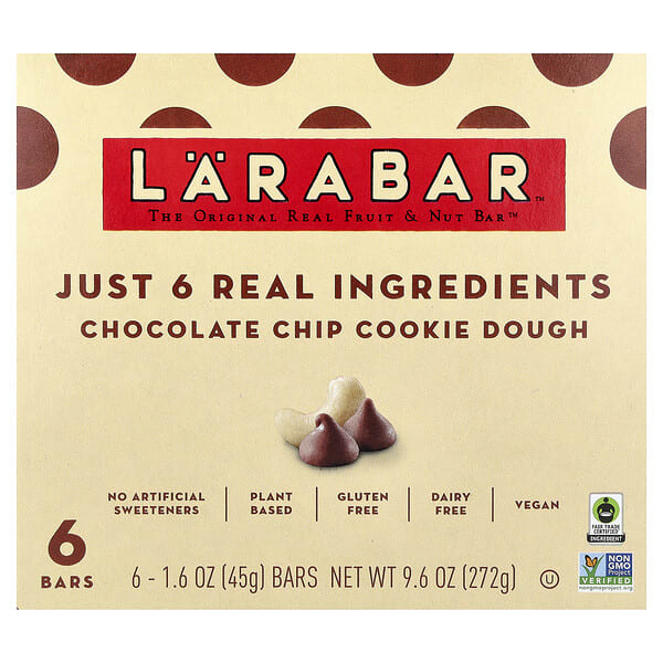hfd11536_v_38.jpg Larabar, Real Fruit & Nut Bar™, батончик с шоколадной крошкой, 6 батончиков по 45 г (1,6 унции)