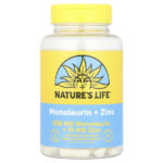 монолаурин и цинк, 90 капсул — Nature's Life