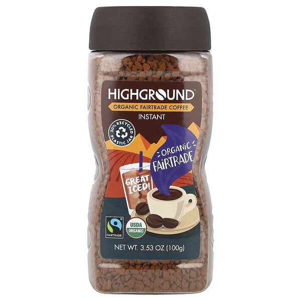 hgr01090_v_34.jpg Highground Coffee, Органический растворимый кофе, средний, 100 г