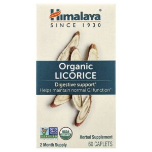 Licorice, органическая поддержка пищеварения, 60 капсул — Himalaya