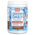 Grow Daily, смесь сывороточного протеина и питательного продукта, для детей от 3 лет, шоколад, 308 г (10,9 унции) — Healthy Heights
