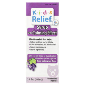Kids Relief®, успокаивающий сироп, для детей от 0 до 12 лет, с виноградом, 100 мл (3,4 жидк. унц.) — Homeolab USA