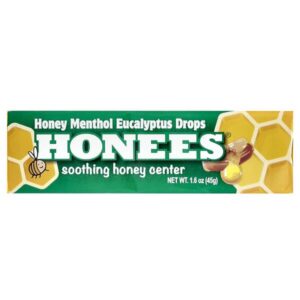 леденцы с мёдом, ментолом и эвкалиптом, 9 шт., 45 г (1,6 унции) — Honees