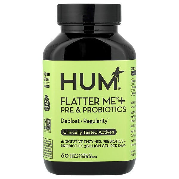 hnu61165_v_32.jpg Flatter Me®, пребиотики и пробиотики, 60 веганских капсул — HUM Nutrition