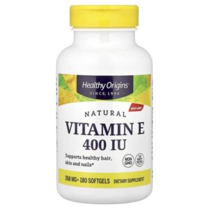 натуральный витамин E, 268 мг (400 МЕ), 180 мягких таблеток — Healthy Origins