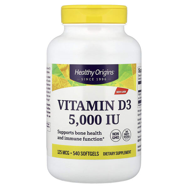 hog15341_v_29.jpg витамин D3, 125 мкг (5000 МЕ), 540 капсул — Healthy Origins