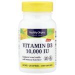 витамин D3, 250 мкг (10 000 МЕ), 120 мягких таблеток — Healthy Origins
