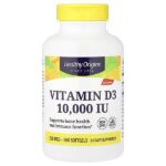 витамин D3, 250 мкг (10 000 МЕ), 360 капсул — Healthy Origins