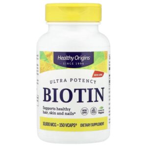 биотин, 10 000 мкг, 150 капсул Vcaps® — Healthy Origins