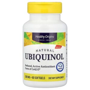 Natural, убихинол, 200 мг, 60 капсул — Healthy Origins