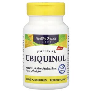 Natural, убихинол, 300 мг, 30 капсул — Healthy Origins