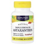 натуральный астаксантин, тройная сила, 60 капсул — Healthy Origins