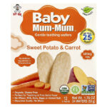 Baby Mum-Mum®, печенье для прорезывания зубов, батат и морковь, 12 упаковок по 2 печенья — Hot Kid