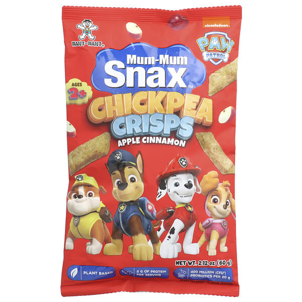 hok60608_v_2.jpg Mum-Mum Snax™, чипсы из нута, Paw Patrol™, для детей от 2 лет, яблоко и корица, 60 г (2,12 унции) — Hot Kid