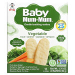 Baby Mum-Mum, мягкие вафли для прорезывания зубов, с овощами, 12 пакетиков по 2 шт. — Hot Kid
