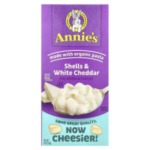 Ракушки и белый чеддер, Макароны с сыром, 6 унций (170 г) — Annie's Homegrown