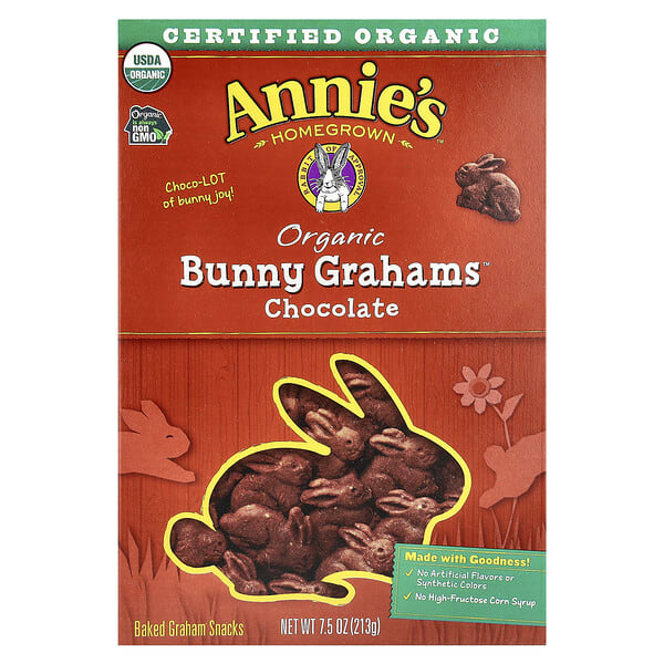hom00017_v_54.jpg Organic Bunny Grahams™, шоколад, 213 г (7,5 унции) — Annie's Homegrown