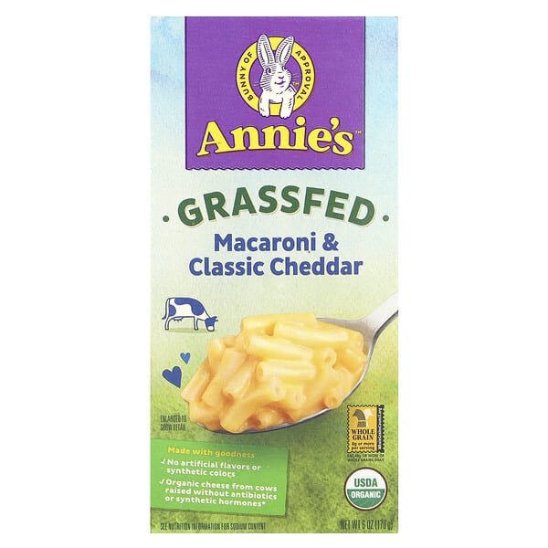 hom00144_v_32.jpg Макароны на травах и классический чеддер, 170 г (6 унций) — Annie's Homegrown
