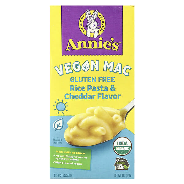 hom00221_v_32.jpg Vegan Mac, рисовая паста и чеддер, 170 г (6 унций) — Annie's Homegrown
