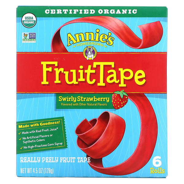 hom00241_v_8.jpg FruitTape, клубника со вкусом клубники, 6 булочек, 128 г (4,5 унции) — Annie's Homegrown