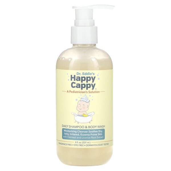 hpc00042_v_8.jpg Happy Cappy, Ежедневный шампунь и гель для душа, без отдушек, 237 мл (8 жидк. унц.)