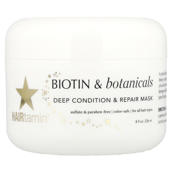 hri00875_v_10.jpg Biotin & Botanicals, маска для глубокого кондиционирования и восстановления, 236 мл (8 жидк. Унций) — HAIRtamin